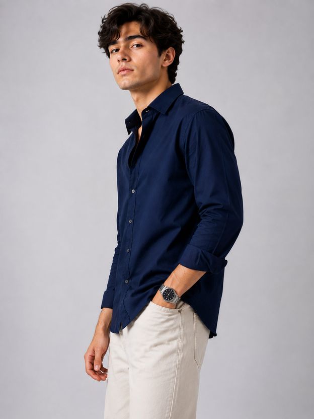 Mardexx Men Dark Blue Casual Shirt - Image 5