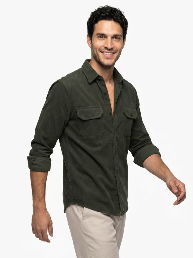 Urbano Men Dark Green Casual Shirt - Image 2