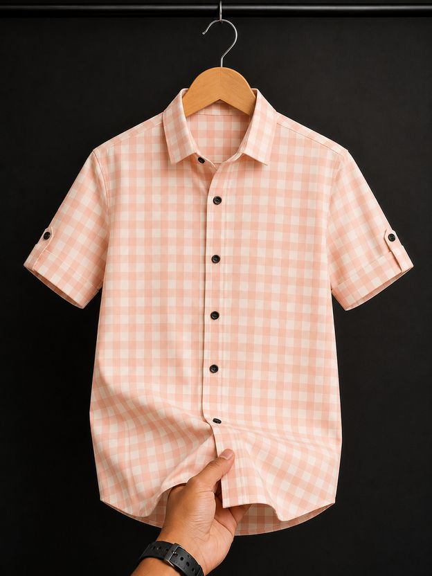 METRONAUT Boys Dark Blue Checkered Shirt - Image 6