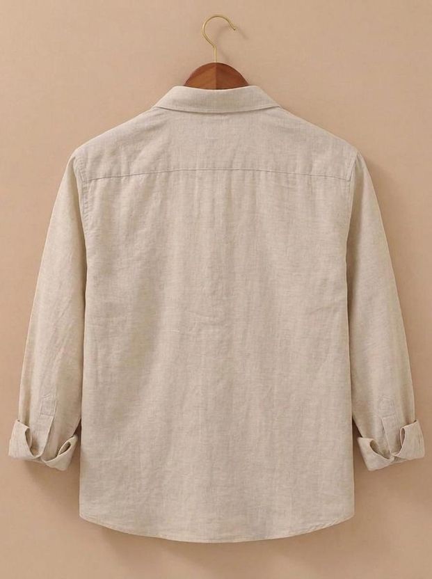 DEARISE Men Embroidered Casual Cream Shirt - Image 4