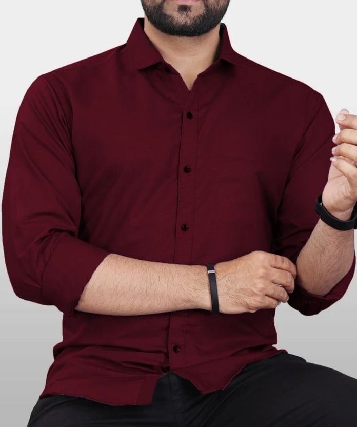 BFAB Men Maroon Casual Shirt - Image 1