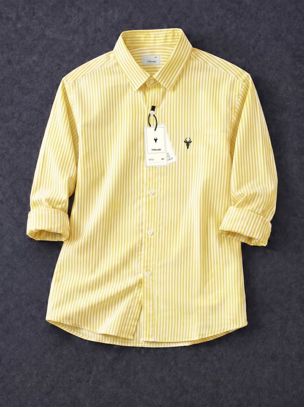 vdlooks Men Striped Casual Pink, White Shirt - Image 10
