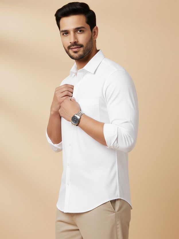 METRONAUT Men White Casual Shirt - Image 3