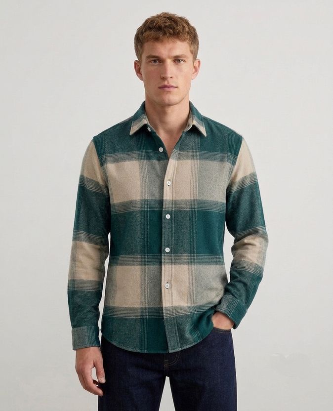 DEEMOON Men Regular Fit Checkered Casual Shirt - Image 2