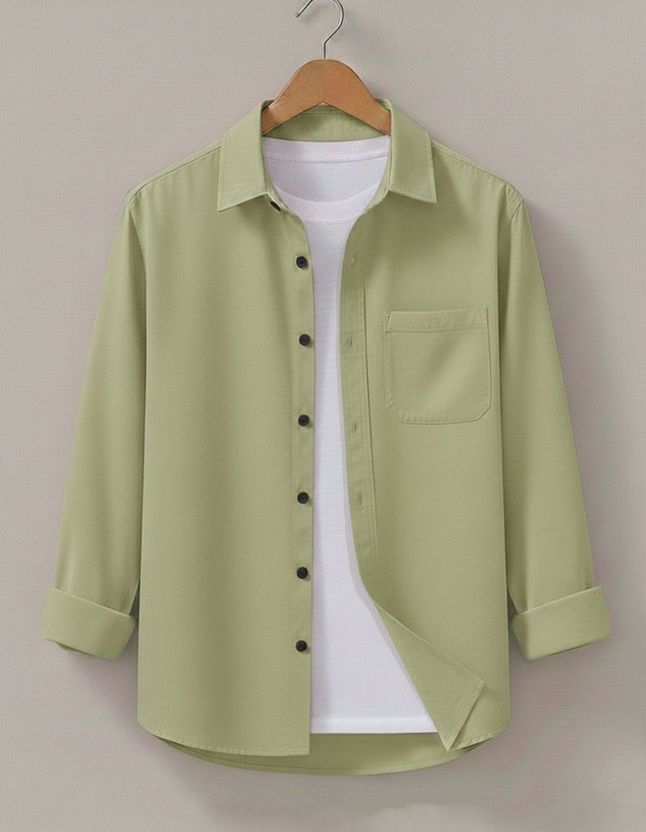Styles Thief Men Solid Casual Pink Shirt - Image 6