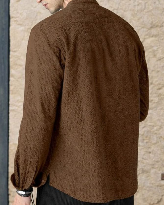 COMBRAIDED Men Brown Casual Shirt - Image 4