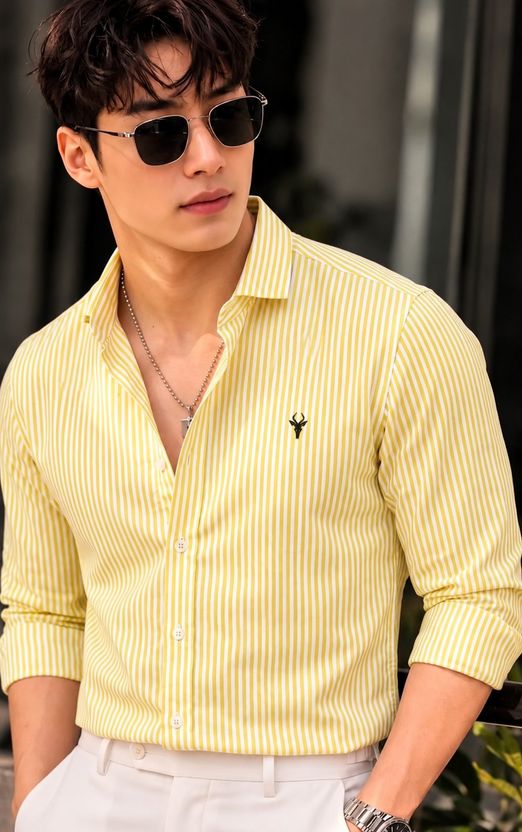 spela Men Regular Fit Striped Shirt - Image 1