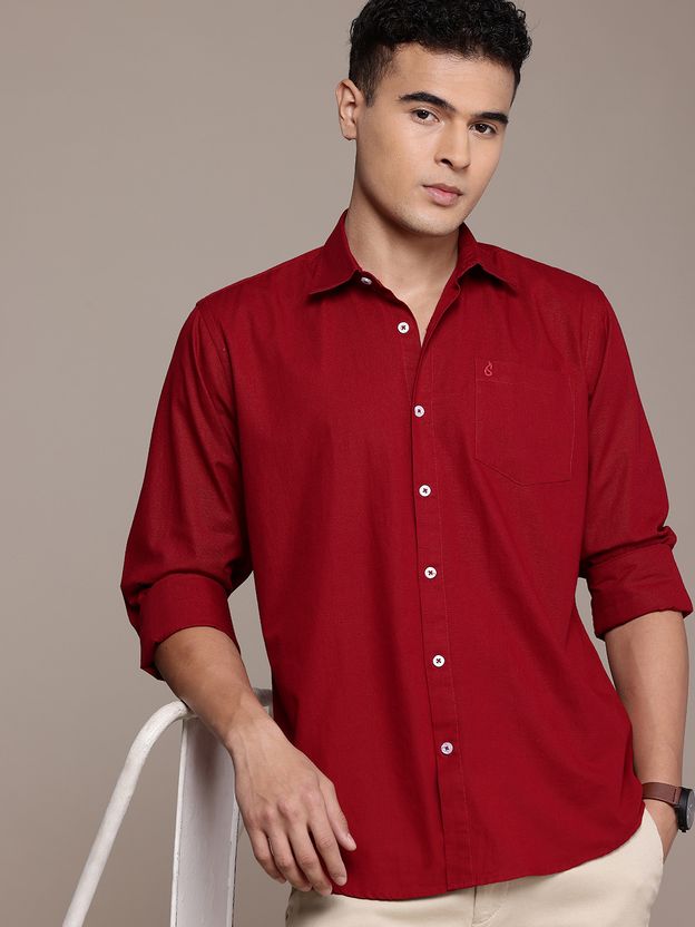 BLUE SQUAD Men Pink Solid Casual Shirt - Image 10