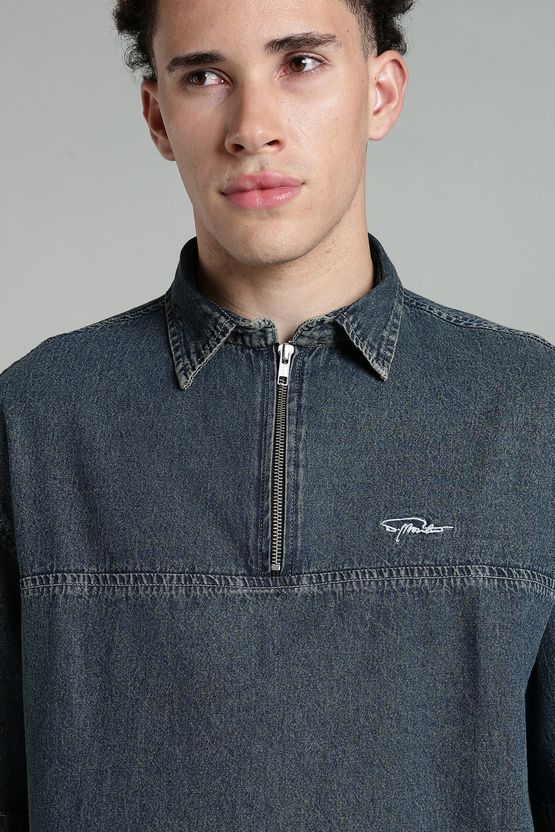 FOUL CHILD Men Boxy Fit Washed Spread Collar Shirt - Image 4