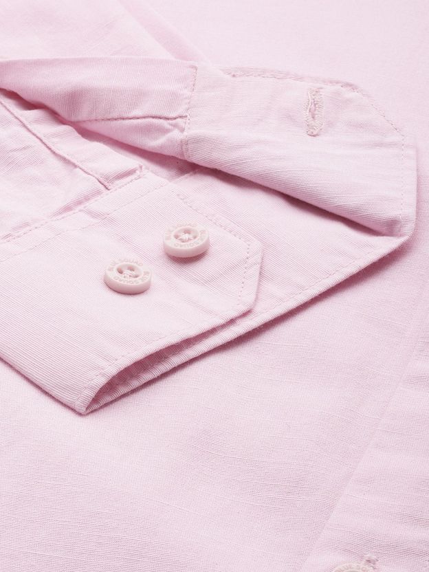 BLUE SQUAD Men Pink Solid Casual Shirt - Image 5