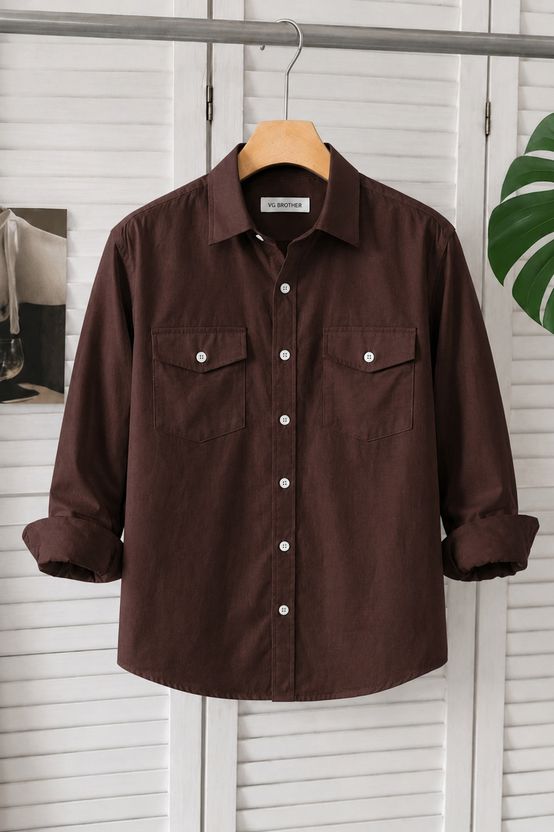 spela Men Regular Fit Solid Spread Collar Casual Shirt - Image 4