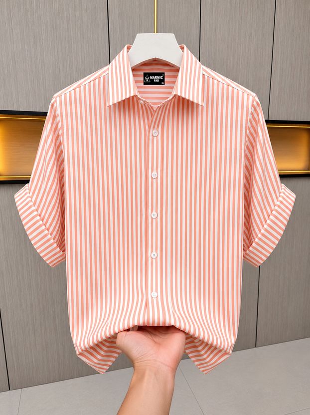 Marmic Fab Men Striped White, Purple Shirt - Image 10