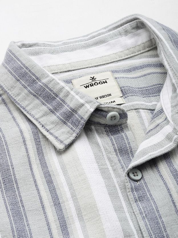 WROGN Men Slim Fit Striped Shirt - Image 2