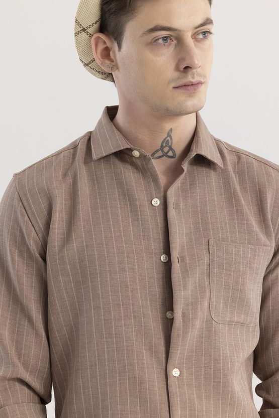 Snitch Men Slim Fit Striped Shirt - Image 3