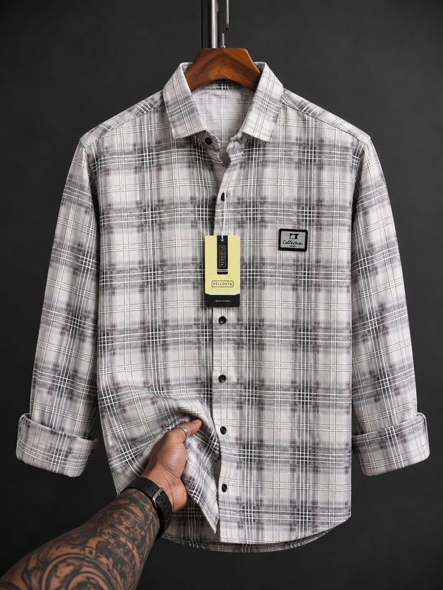 VELLOSTA Men Dark Green Checkered Shirt - Image 6