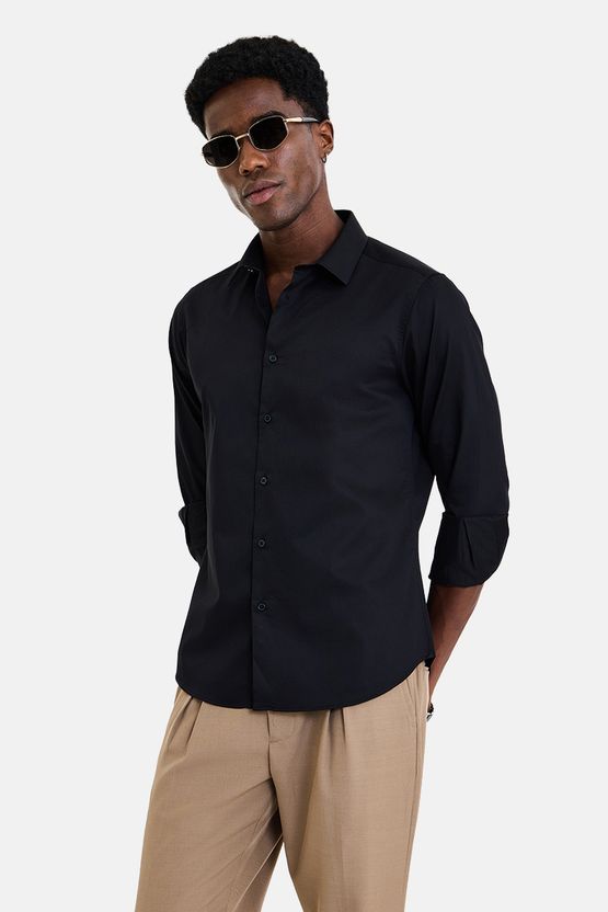 Snitch Men Black Formal Shirt - Image 1