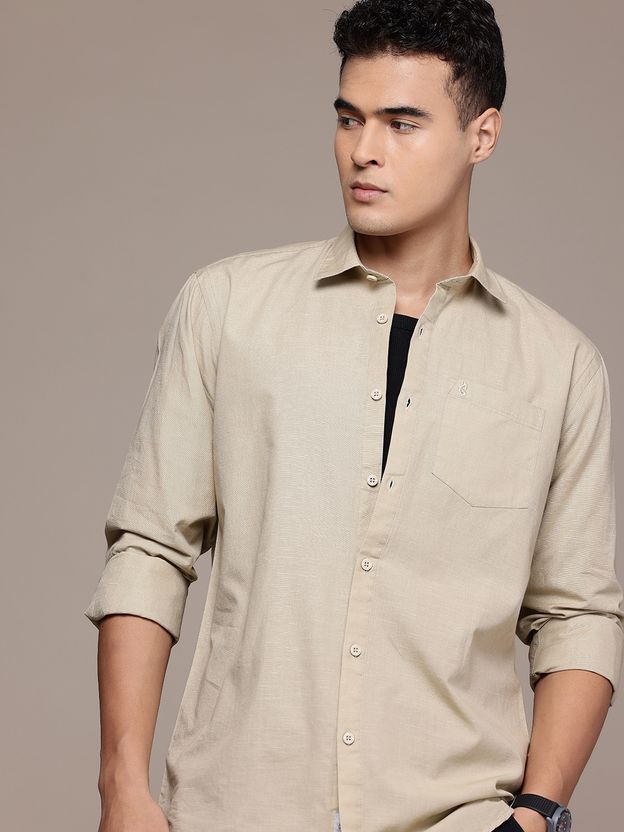 BLUE SQUAD Men Pink Solid Casual Shirt - Image 7