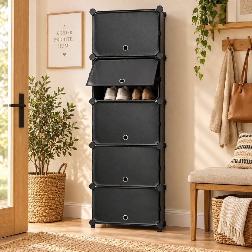 KriShyam 6 Door Modular Shoe Rack with Translucent Doors - Image 10
