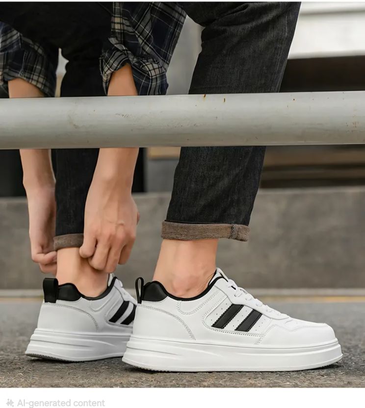 STRANGER BROTHERS White & Black Men's Sneaker - Image 4