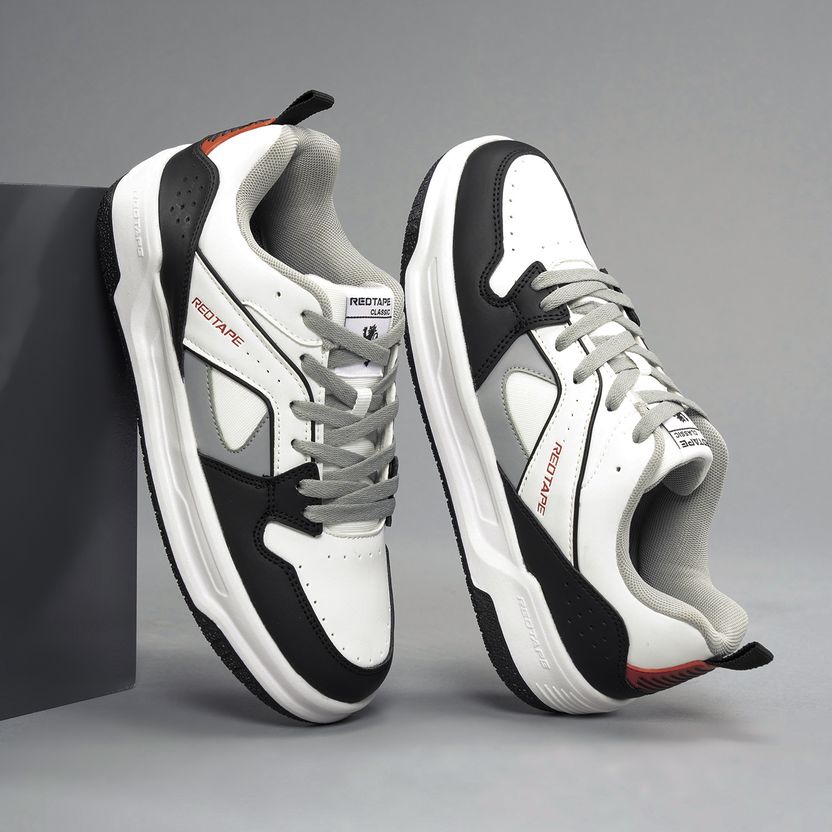 RED TAPE Men's White Grey Sneakers 8 - Image 6