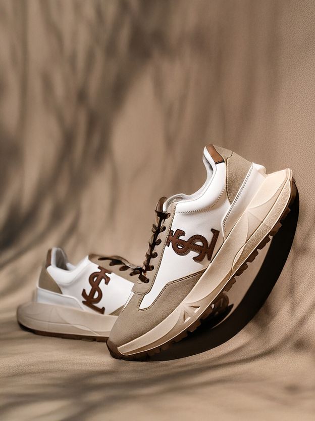 Louis Stitch Men's White and Beige Sneaker - Image 6