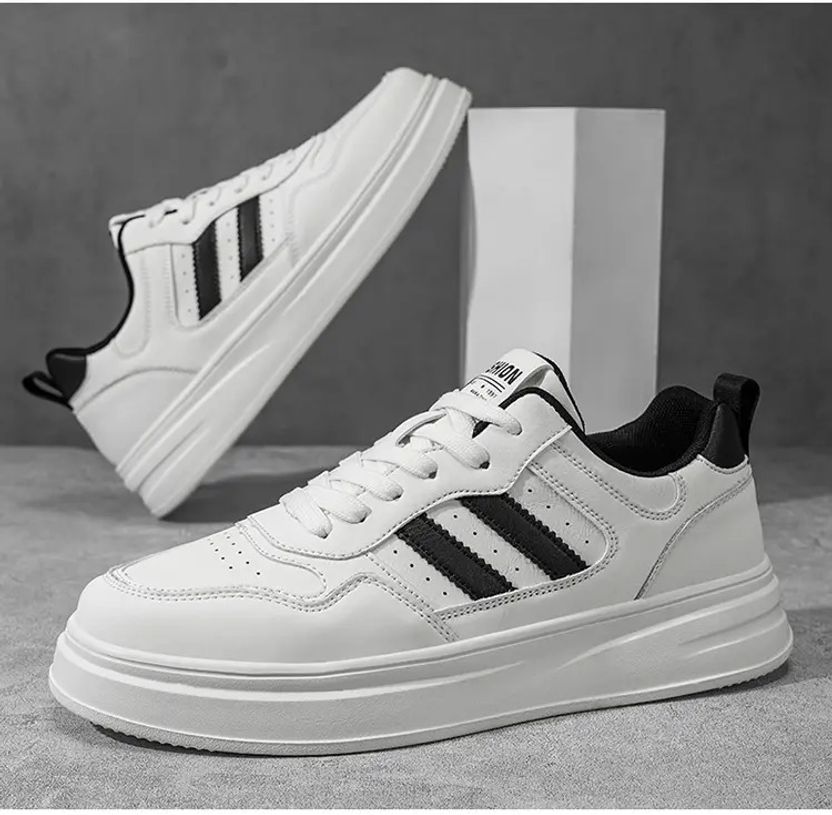 STRANGER BROTHERS White & Black Men's Sneaker - Image 2