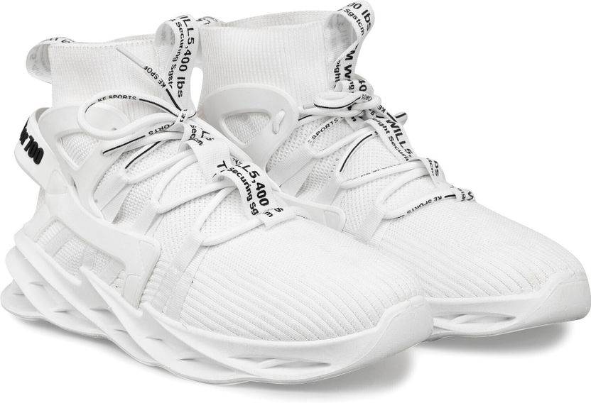 RapidBox High Tops Sneakers For Men (White, 9) - Image 2