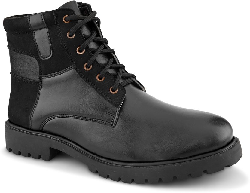 Roadster Men Black Solid Heeled Lace Up High Top - Image 3