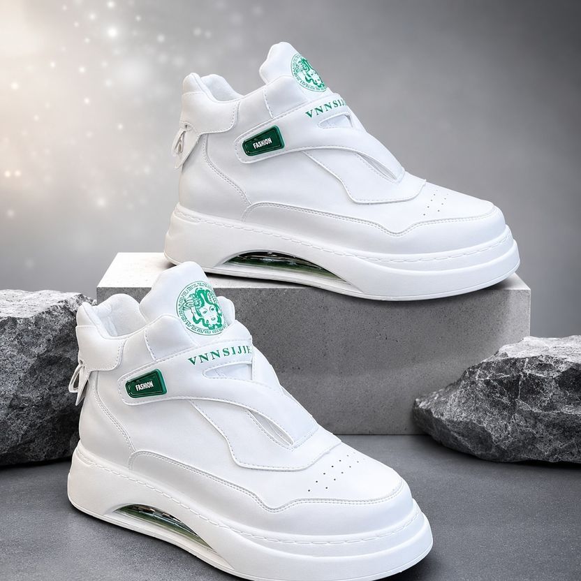 BIZAZO White Chunky High Top Platform Sneakers - Image 2