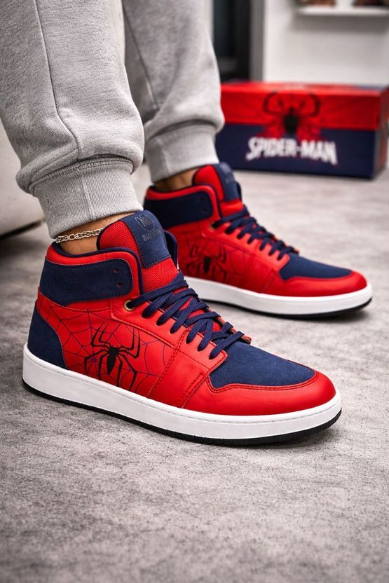 BROOMI High Top Sneakers Spider Design Red - Image 3