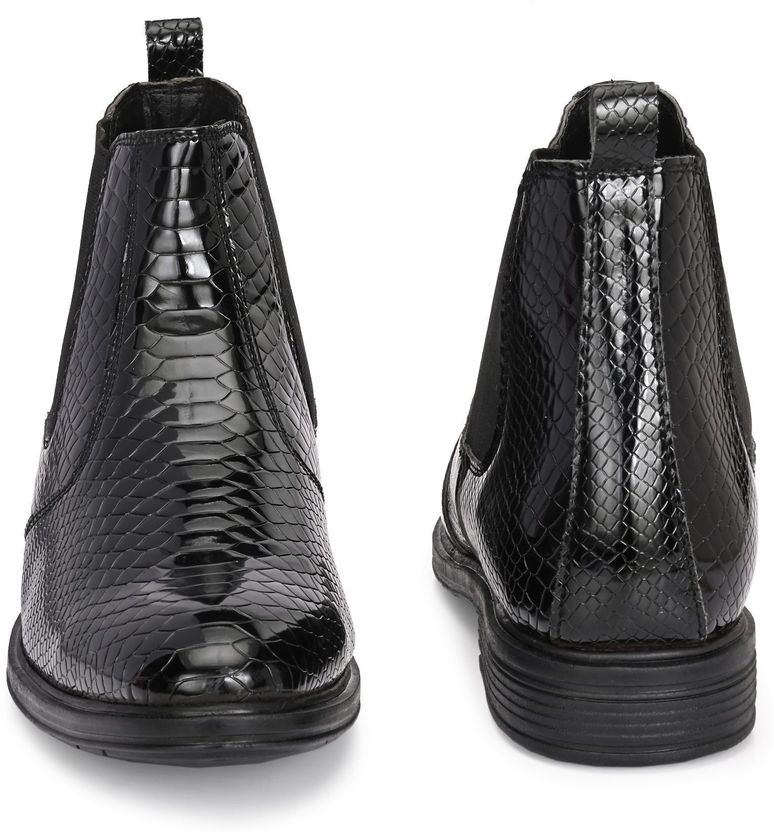 STALAG Men's Croco Texture Synthetic Leather Chelsea Boots - Image 4