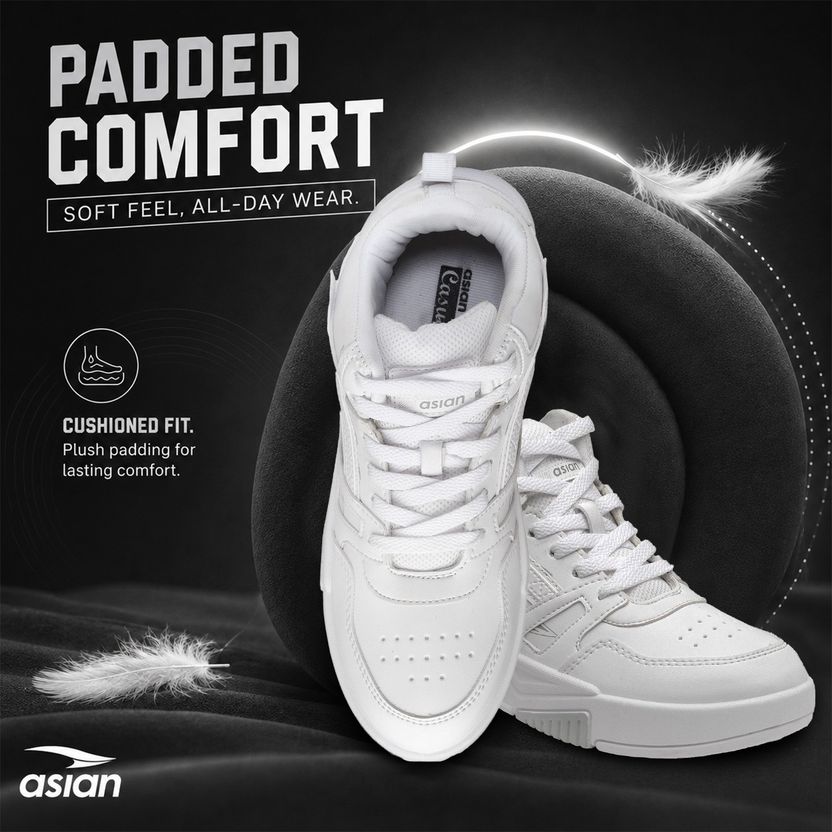 Asian Casual Sneakers For Men (White, 8) - Image 6