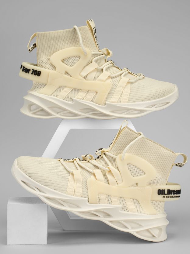 RapidBox High Tops Sneakers For Men (White, 9) - Image 7
