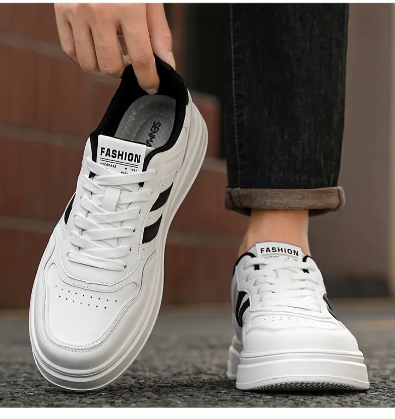 STRANGER BROTHERS White & Black Men's Sneaker - Image 3
