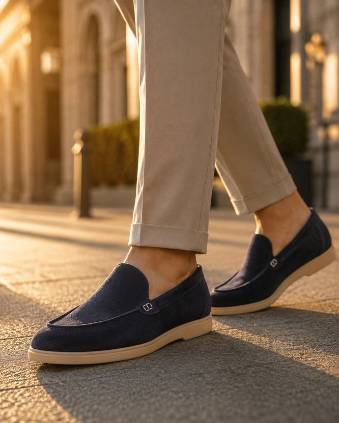 Roamra Men’s Suede Slip-On Loafers - Image 4