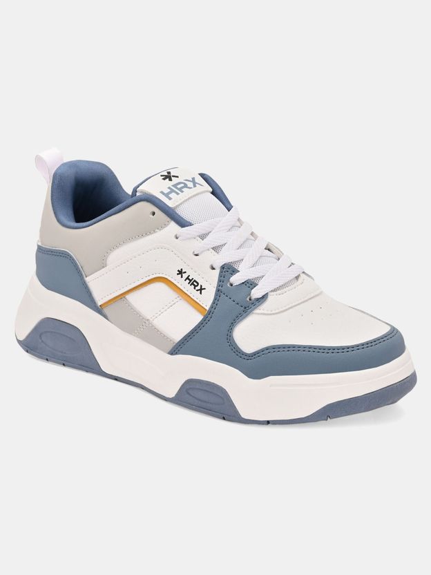 HRX by Hrithik Roshan Men's White & Blue Sneakers - Image 5
