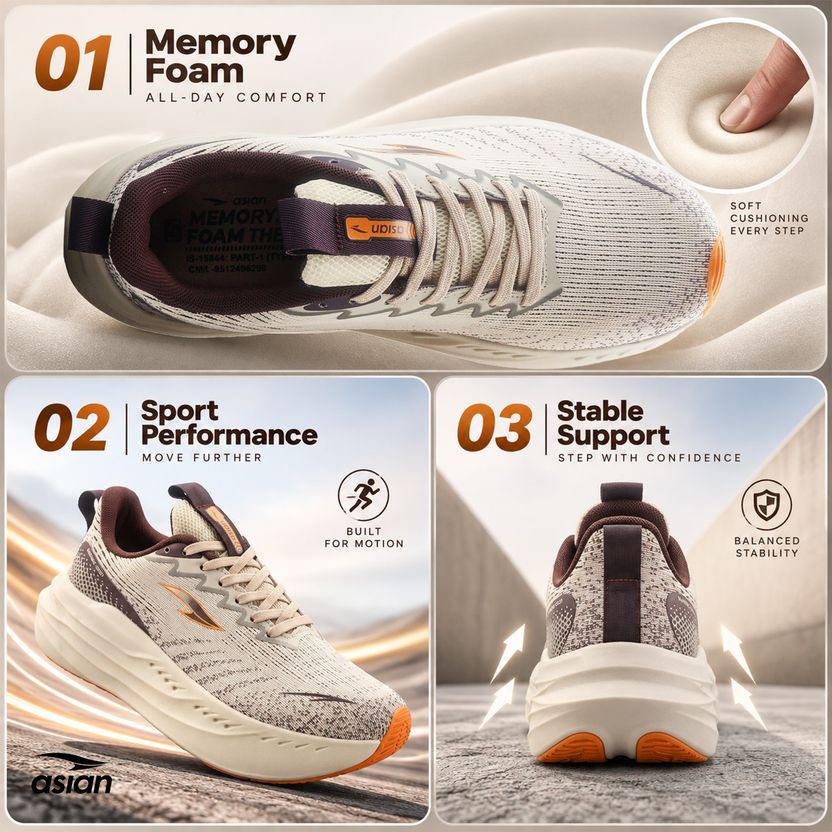asian Aerofoam-02 Men's Running Shoes - Image 6