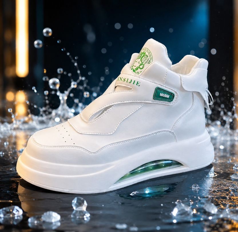 BIZAZO White Chunky High Top Platform Sneakers - Image 5