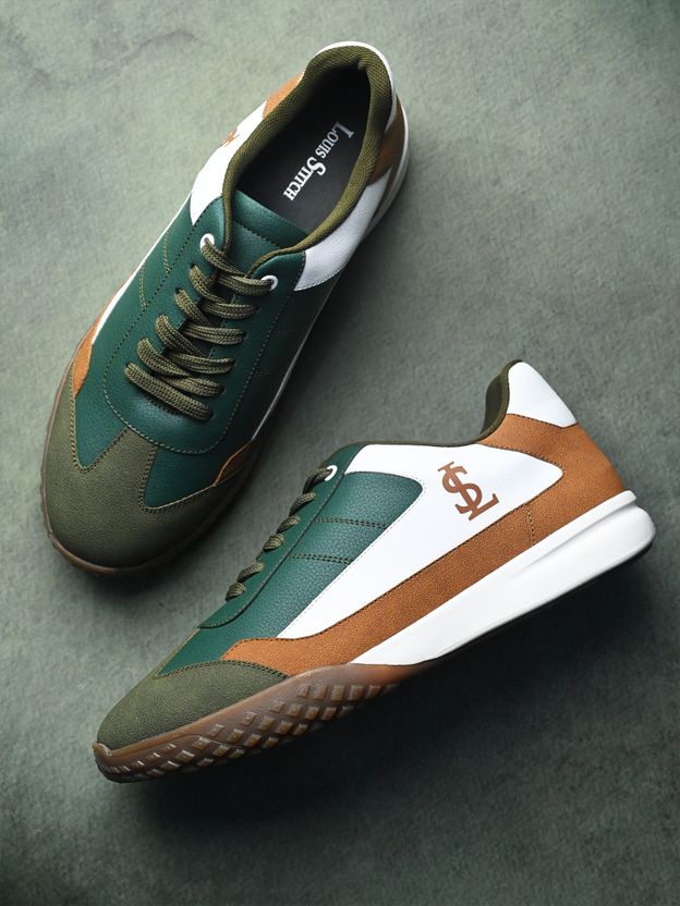 Louis Stitch Men's Green Tan Sneaker, UK-6 - Image 4