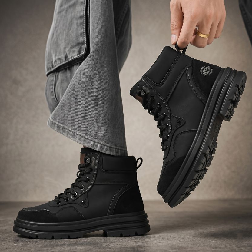 6ONE9 Men's Black High Ankle Sneaker Boots - Image 8
