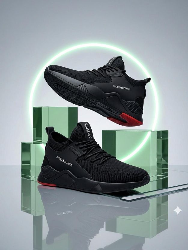 HOTSTYLE Men's Black Running Shoes 6 - Image 8