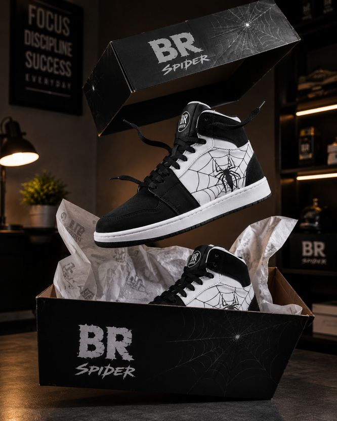 BROOMI High Top Sneakers Spider Design Red - Image 7