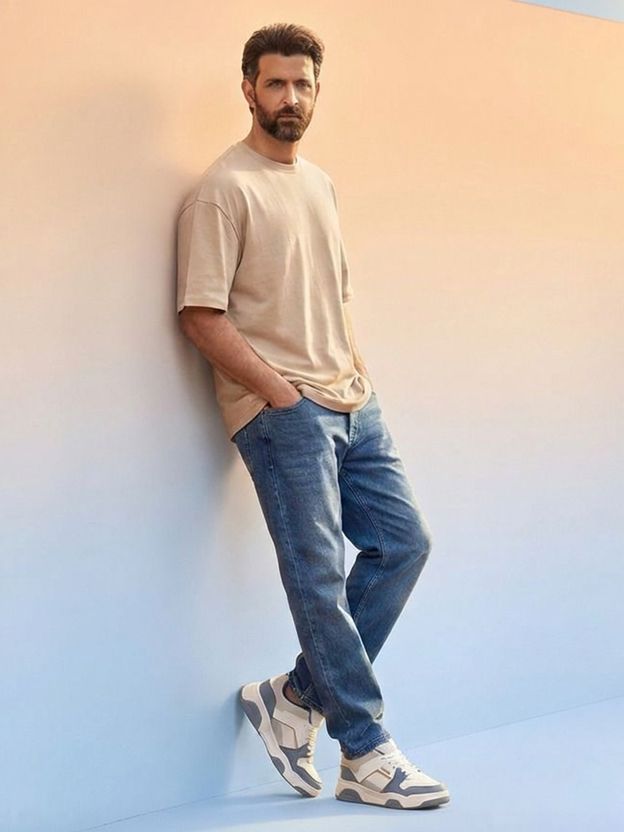 HRX by Hrithik Roshan Men's White & Blue Sneakers - Image 4