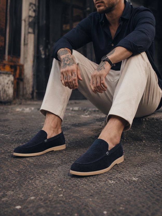 Roamra Men’s Suede Slip-On Loafers - Image 3