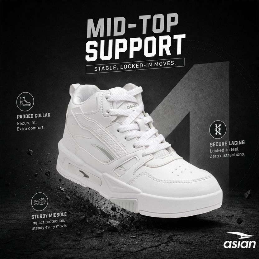 Asian Casual Sneakers For Men (White, 8) - Image 5