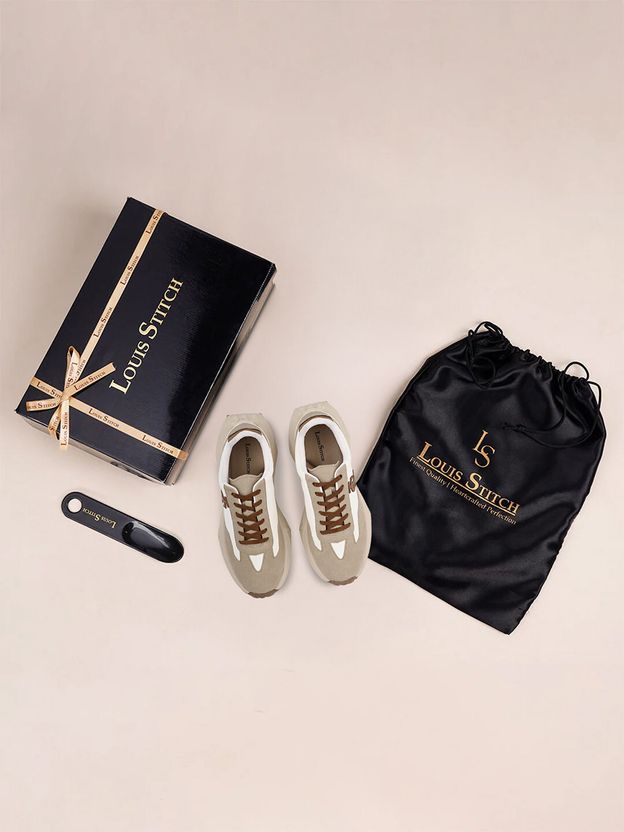 Louis Stitch Men's White and Beige Sneaker - Image 7