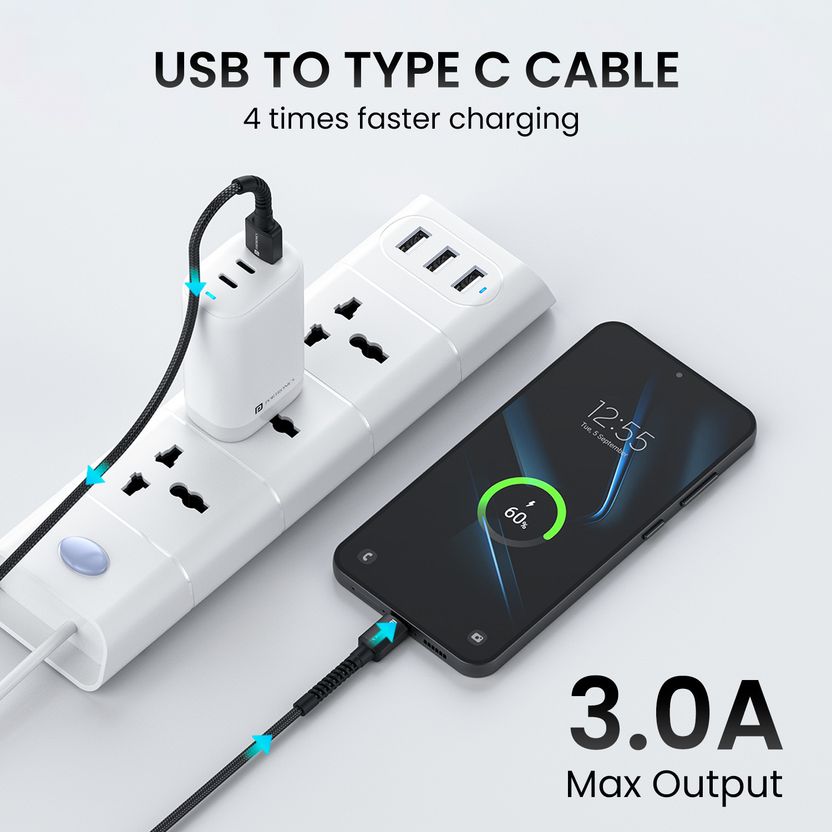 Portronics USB Type C Cable 3A 1m - Image 4