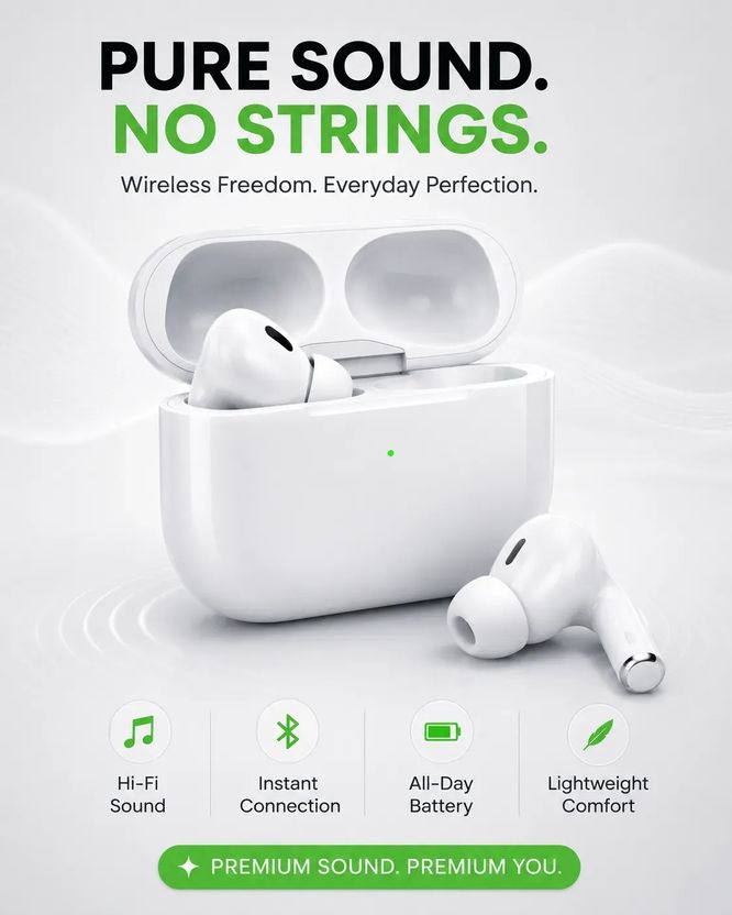 OWDIO TWS EARBUDS Bluetooth Headset White - Image 1