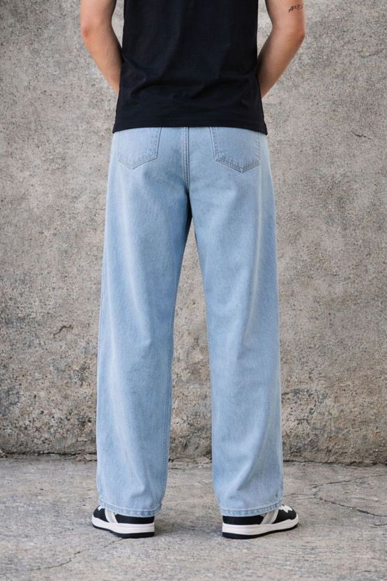 VORNIX Men Loose Fit Mid Rise Light Blue Jeans - Image 2