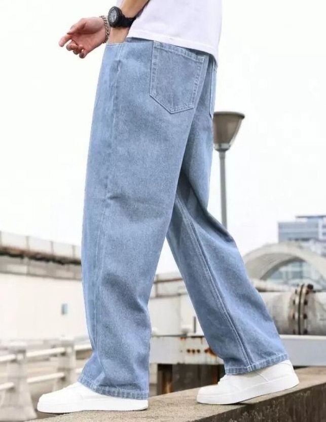 ARTVISION Men Loose Fit Mid Rise Light Blue Jeans - Image 4